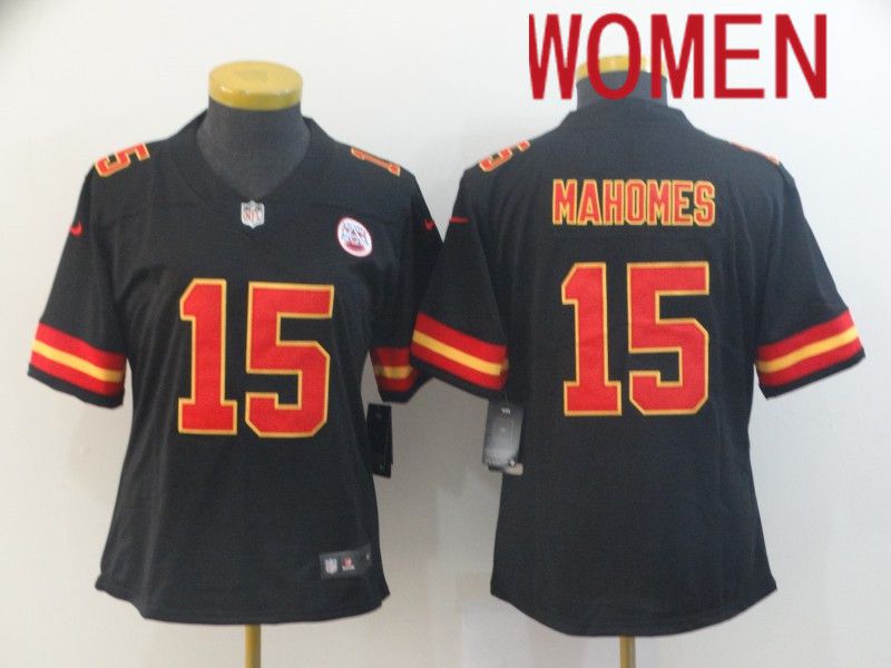 Women Kansas City Chiefs #15 Mahomes Black Nike Vapor Untouchable Limited NFL Jersey->pittsburgh steelers->NFL Jersey